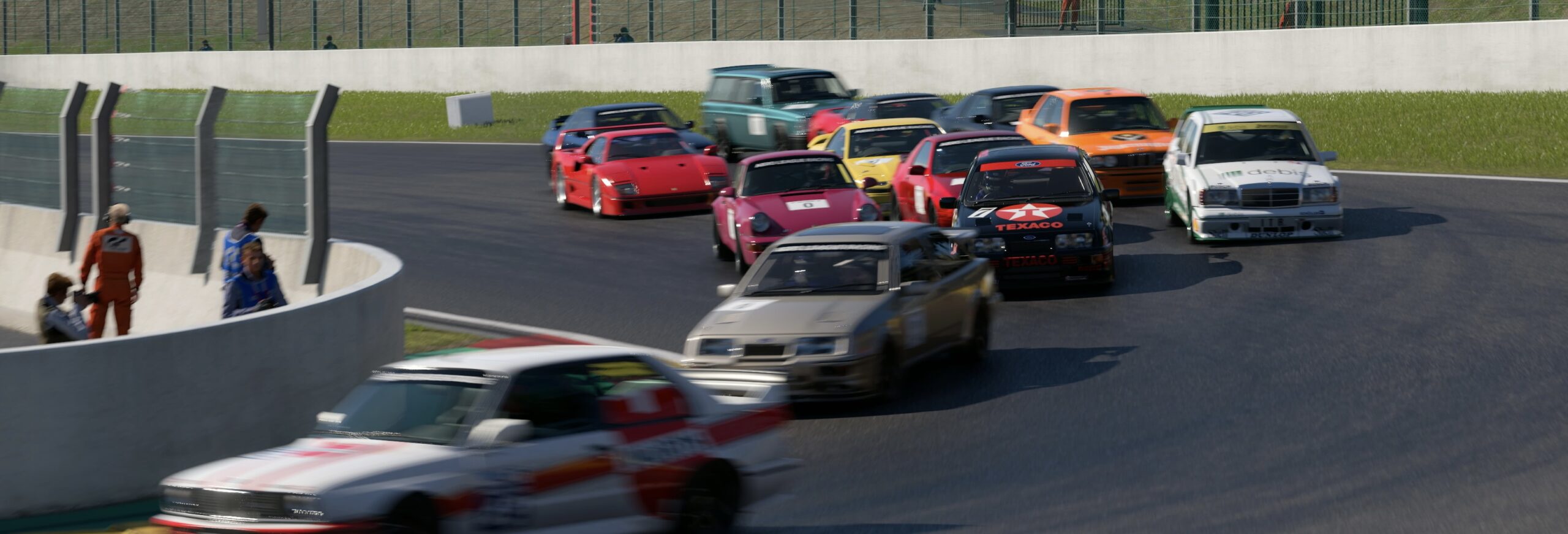 DTM cars taking turn 1 at spa